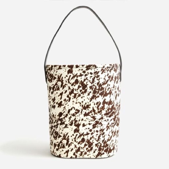 J. Crew Handbags - Black Berkeley Bucket Bag In Leather And Calf Hair